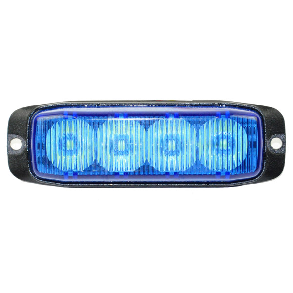 Výstražné světlo modré predátor, 9–33 V, 4× LED, 20 W, 100 × 32 × 20 mm