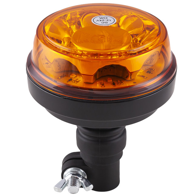 Maják oranžový na tyč, pružný, 8× LED, 24 W, 152 × 119 mm