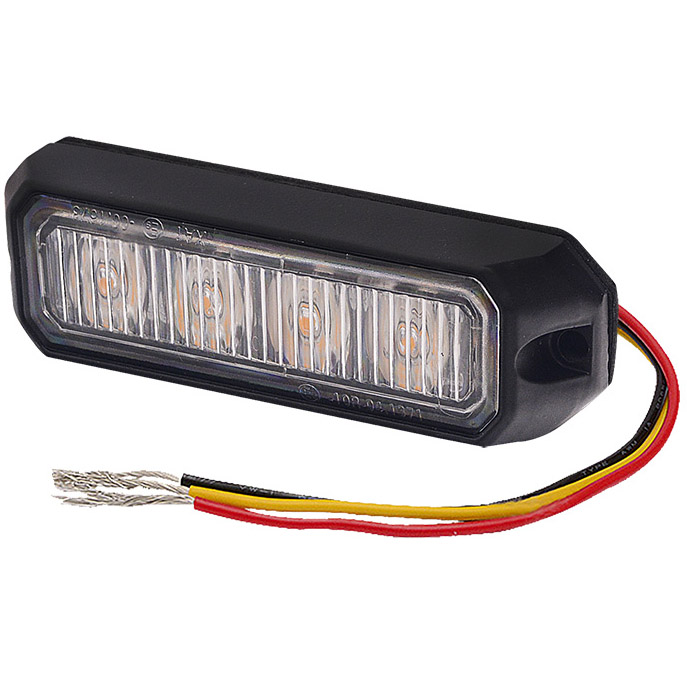 Světlo výstražné oranžové – predátor, 9–33 V, 4 LED, 12 W, 96 × 28 × 19 mm