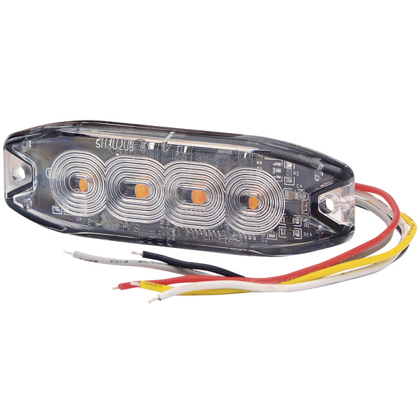 Světlo výstražné oranžové – predátor, 9–33 V, 4 LED, 12 W, 98 × 30 × 8 mm