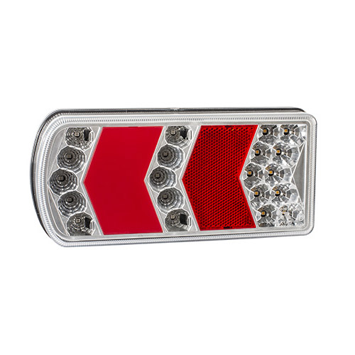 Světlo zadní 4-komorové – brzdové, obrysové, směrové, mlhové, couvací, osvětlení SPZ, LED