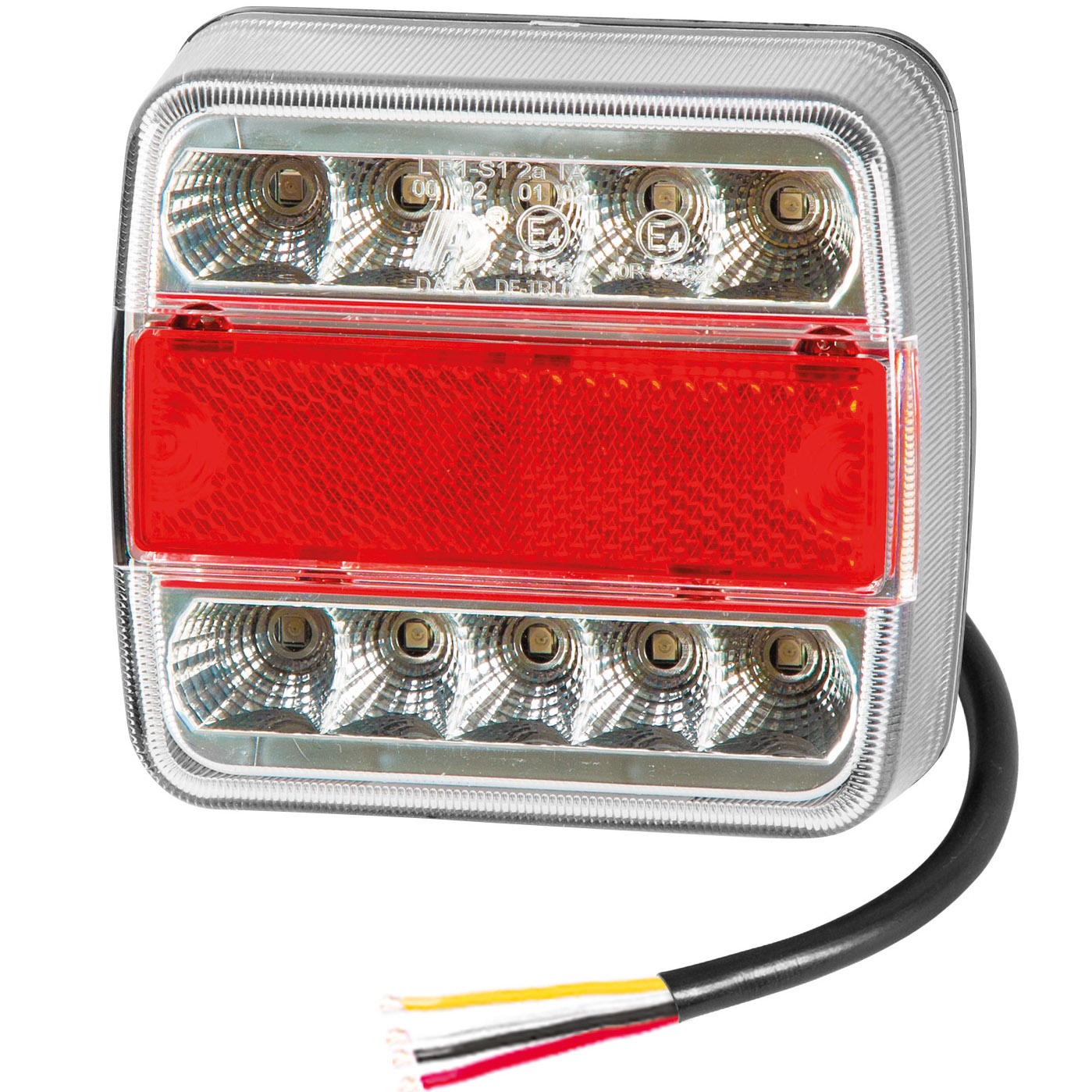 Světlo zadní 3-komorové – brzdové, obrysové, směrové, osvětlení SPZ, LED, 12 V