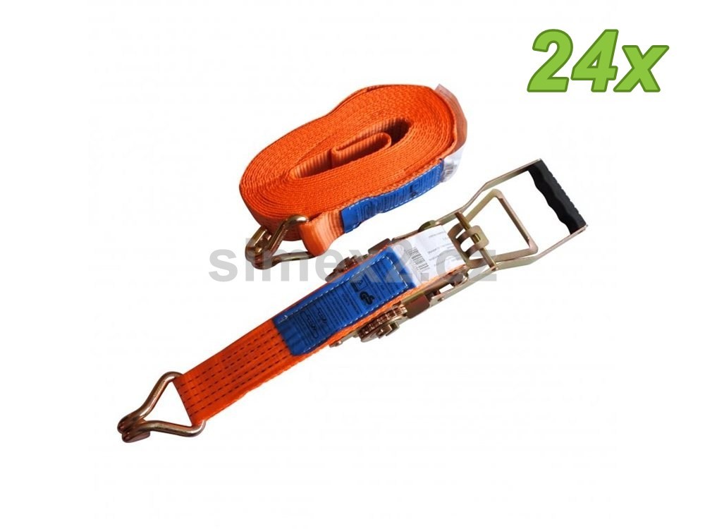 24 x Upínací souprava - pás a prodloužená ráčna ERGO, délka 10m, pevnost 5000kg, šíře 50mm
