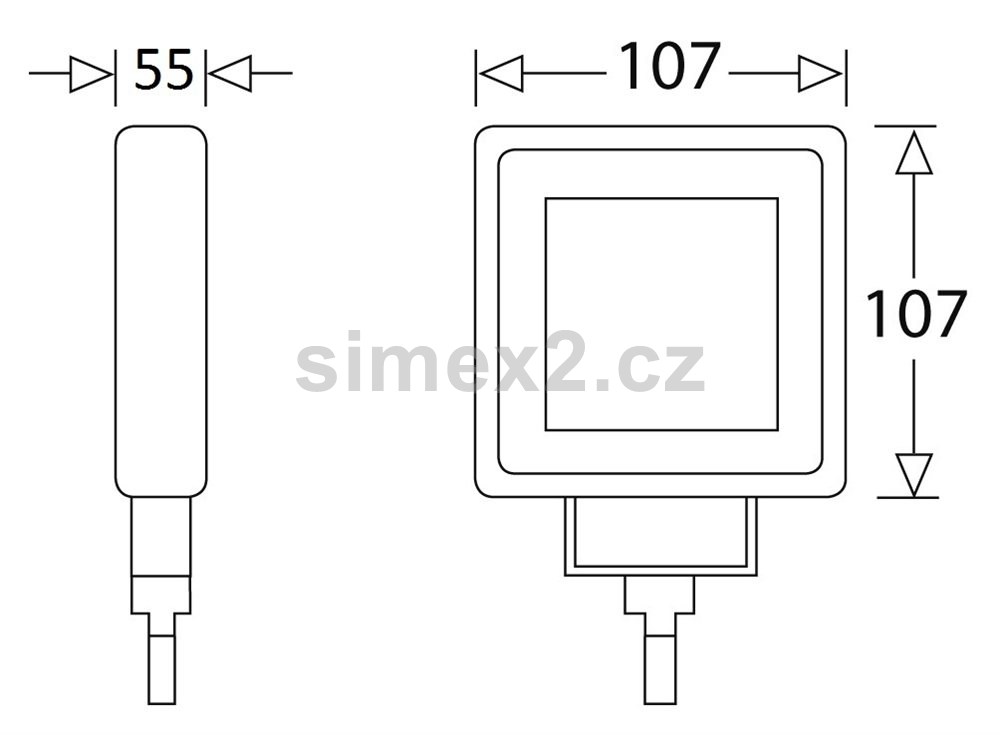 Světlo pracovní 1710 lumenů, 9× LED, 107 × 107 × 55 mm