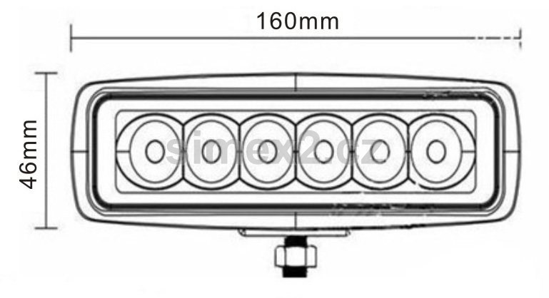 Pracovní světlo bodové 1260 lumenů, 6× LED, 160 × 46 × 61,5 mm