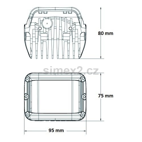 Pracovní světlo 2880 lumenů, 12× LED, 95 × 75 × 80 mm