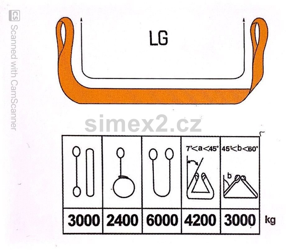 Zvedací pás 3 t / 2 m, šíře 90 mm
