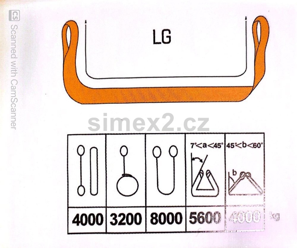 Zvedací pás 4 t / 4 m, šíře 120 mm